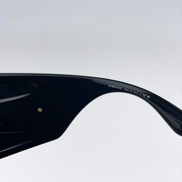 Versace VE4451 GB1/55 Sunglasses Black Grey Mirrored Blue Wraparound Unisex main image 9